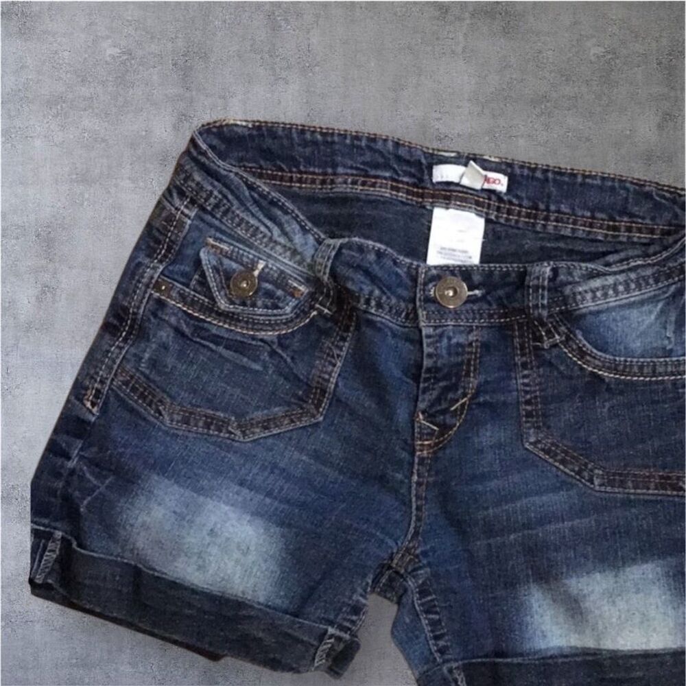 Distressed Bongo JORTS 5 Juniors Dark Wash Denim